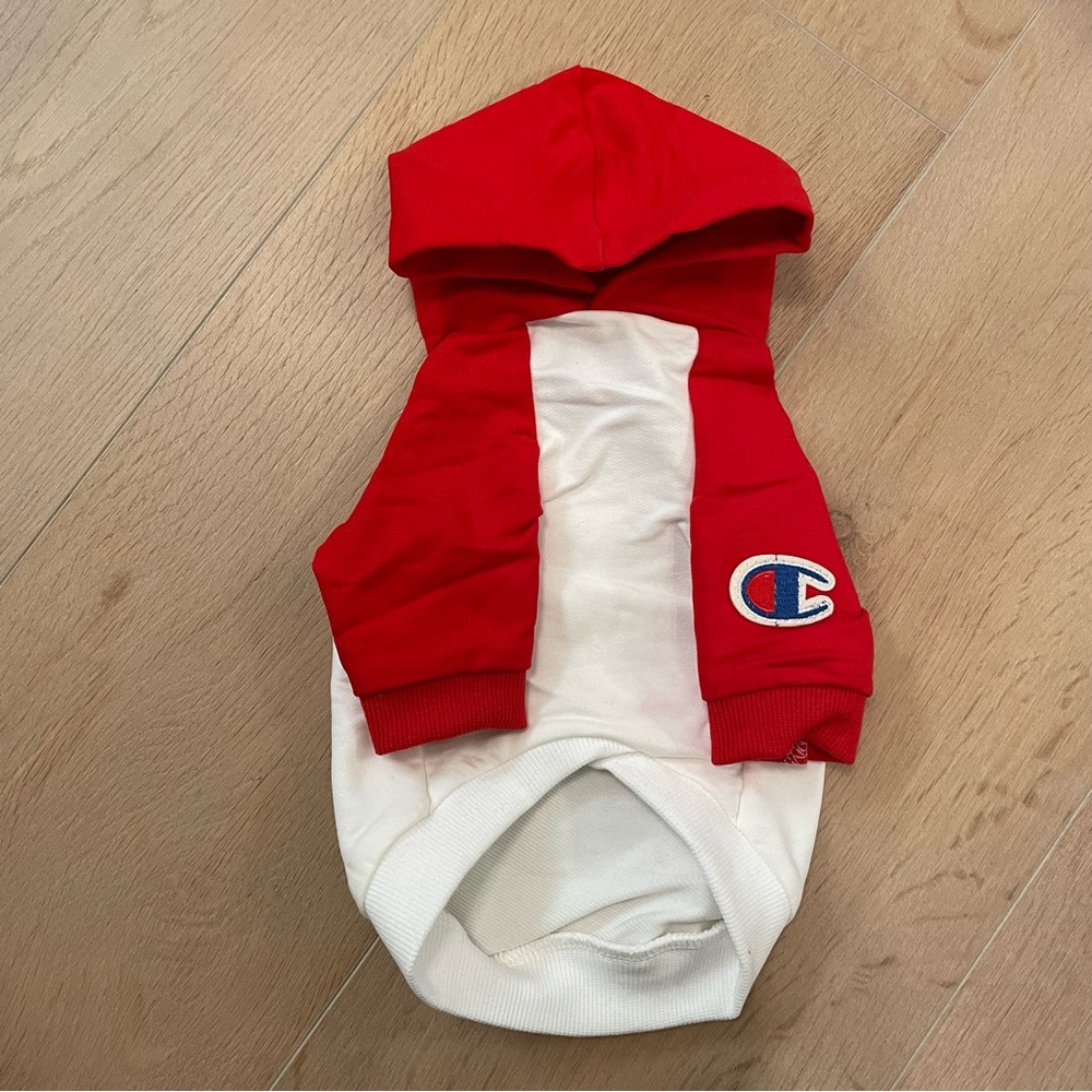 NWOT Dog Champion Copy Red and White Hoodie